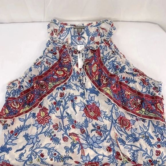 J. Crew NWT Point Sur Ruffle Paisley Block Print Top Size T16 - Picture 4 of 9